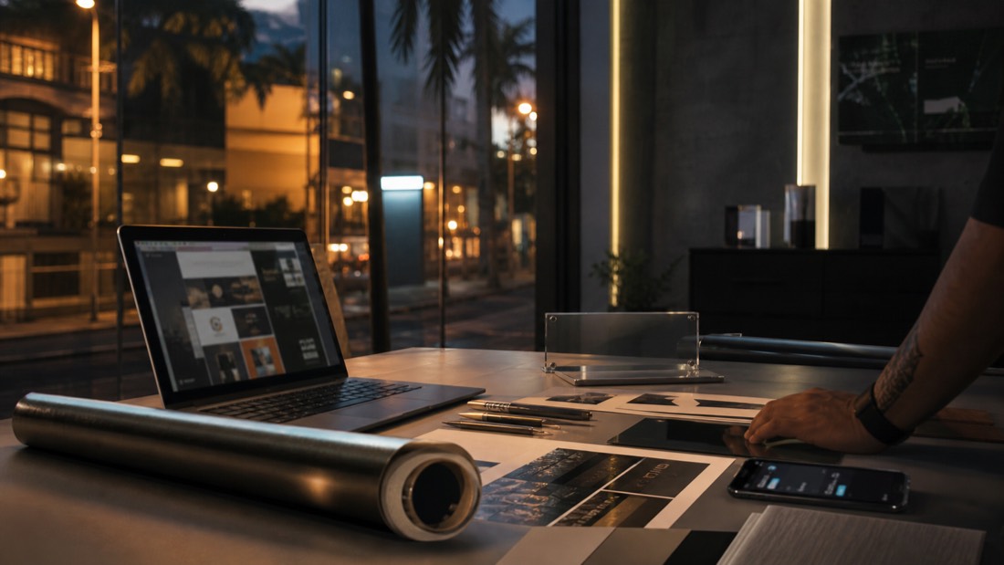 Estudio premium de diseño, pauta y producción visual para una marca visible